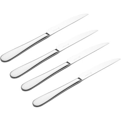 Viners Select 4 Piece Steak Knife Set Stainless Steel Serrated Steak Knives with Mirror Finish Teardrop Handle Design Sharp Knives for Meat Dishwasher Safe Gift Boxed Viners Select 4 Piece Steak Knife Set Stainless Steel Serrated Steak Knives with Mirror Finish Teardrop Handle Design Sharp Knives for Meat Dishwasher Safe Gift Boxed