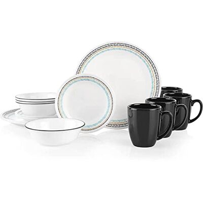 Corelle Paloma 16 Piece Dinnerware Set Service for 4 Multicolour Corelle Paloma 16 Piece Dinnerware Set Service for 4 Multicolour