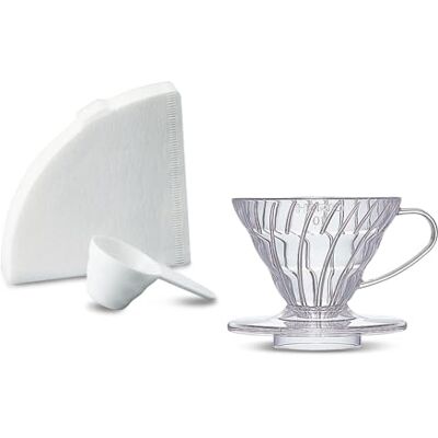 HARIO V60 Coffee Dripper Set Transparent (Size 01) HARIO V60 Coffee Dripper Set Transparent (Size 01)
