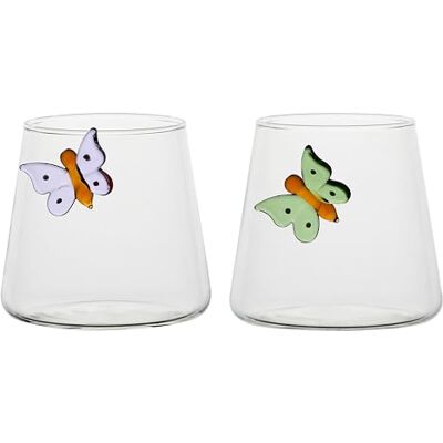 THUN Set of 2 Incanto di Primavera Beverage Glasses, Borosilicate, 400 ml THUN Set of 2 Incanto di Primavera Beverage Glasses, Borosilicate, 400 ml