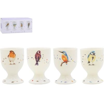 The Leonardo Collection Clemency Bunn British Birds Egg Cups Set of 4 – Festive Ceramic Breakfast Tableware with Elegant Seasonal Bird Illustrations, Decorative Holiday Dining Accessory and The Leonardo Collection Clemency Bunn British Birds Egg Cups Set of 4 – Festive Ceramic Breakfast Tableware with Elegant Seasonal Bird Illustrations, Decorative Holiday Dining Accessory and