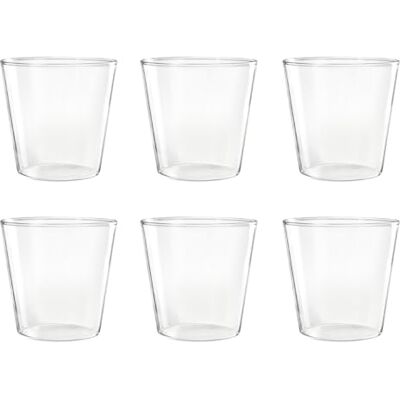 H&H Set of 6 Borosilicate Glass Glasses, Transparent, 315cc H&H Set of 6 Borosilicate Glass Glasses, Transparent, 315cc