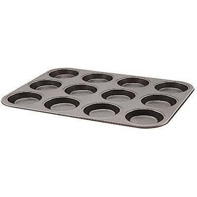 Genware NEV-MT-CS12 Carbon Steel Non-Stick Muffin Tray with 12 Cups Genware NEV-MT-CS12 Carbon Steel Non-Stick Muffin Tray with 12 Cups