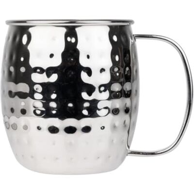 Olympia Hammered Stainless Steel Barware Mug Dishwasher Safe, 440ml Commercial-grade drinking vessel keeps cocktails or cold drinks chilled for busy bar, pub, and hospitality environments. Olympia Hammered Stainless Steel Barware Mug Dishwasher Safe, 440ml Commercial-grade drinking vessel keeps cocktails or cold drinks chilled for busy bar, pub, and hospitality environments.