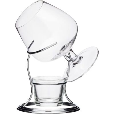 BarCraft Brandy Glass and Warmer Gift Set, 350ml Glass, Tea Light Holder and Metal Stand, 3-Piece Set BarCraft Brandy Glass and Warmer Gift Set, 350ml Glass, Tea Light Holder and Metal Stand, 3-Piece Set
