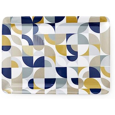 Cooksmart British Designed Small Serving Tray Dinner Tray For Multiple Uses Around The Home Trays For Food Serving Or Drinks Serving (Bauhaus Geo L) Cooksmart British Designed Small Serving Tray Dinner Tray For Multiple Uses Around The Home Trays For Food Serving Or Drinks Serving (Bauhaus Geo L)