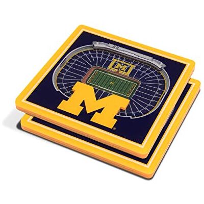 YouTheFan NCAA Michigan Wolverines Unisex NCAA 3D StadiumView Coaster, Team Color, 4" x 4" x .3125 YouTheFan NCAA Michigan Wolverines Unisex NCAA 3D StadiumView Coaster, Team Color, 4" x 4" x .3125