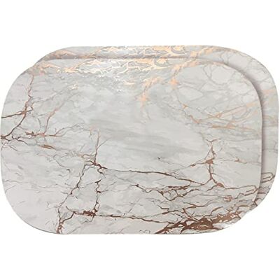Dainty Home Marble Cork Collection, Rose Gold, 12" x 18" Oval Dainty Home Marble Cork Collection, Rose Gold, 12" x 18" Oval