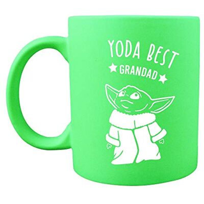 eBuyGB Baby Yoda Best Grandad Neon Green Coffee Mug 310ml Ceramic Bright Fluorescent Matt Finish Star Wars Tea Cup eBuyGB Baby Yoda Best Grandad Neon Green Coffee Mug 310ml Ceramic Bright Fluorescent Matt Finish Star Wars Tea Cup