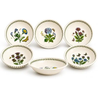 Portmeirion x Botanic Garden Set of 6 Soup Plates White Floral Design Motif with Green Leaf Edging, Earthenware, Made in England, Stylish, Durable, Safe for Microwave & Dishwasher, 22cm Portmeirion x Botanic Garden Set of 6 Soup Plates White Floral Design Motif with Green Leaf Edging, Earthenware, Made in England, Stylish, Durable, Safe for Microwave & Dishwasher, 22cm