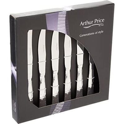 Arthur Price Classic Kings Set of 6 Steak Knives, Silver Arthur Price Classic Kings Set of 6 Steak Knives, Silver