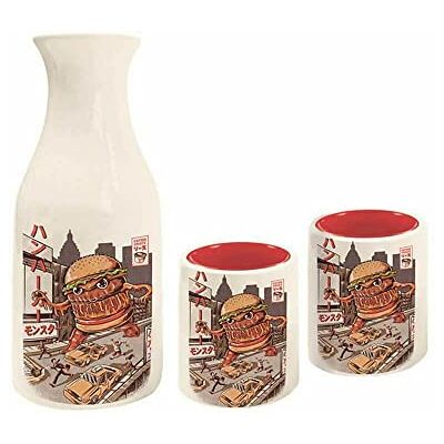 Pyramid Ilustrata Sake Drinking Set Burgerzilla Design, Includes Presentation Gift Box Unique & Functional, Ideal for Collectors Officially Licensed Merchandise Pyramid Ilustrata Sake Drinking Set Burgerzilla Design, Includes Presentation Gift Box Unique & Functional, Ideal for Collectors Officially Licensed Merchandise