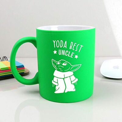 eBuyGB Personalised Coffee Mug, Neon Green Baby Yoda Mug, 310ml Star Wars Themed Tea Cup, Funny Gifts from Niece & Nephew (Yoda Best Uncle) eBuyGB Personalised Coffee Mug, Neon Green Baby Yoda Mug, 310ml Star Wars Themed Tea Cup, Funny Gifts from Niece & Nephew (Yoda Best Uncle)