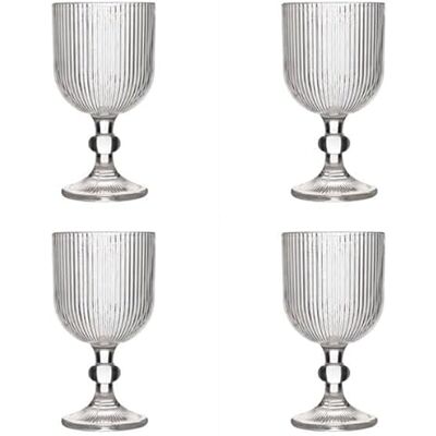 Ravenhead Linea Set of 4 Wine Glasses 370ml Contemporary Textured Wine Glasses for Red, White & Rosé, Elegant Linear Design Ravenhead Linea Set of 4 Wine Glasses 370ml Contemporary Textured Wine Glasses for Red, White & Rosé, Elegant Linear Design