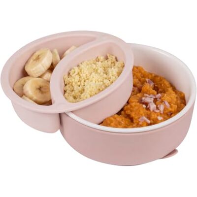 Béaba Mix & Match Porcelain Baby Bowl, Non-Slip Suction Base, Cotton Candy Reinforced porcelain, Safe material, 350ml bowl, Removable dividers, Suction base, High sides, Microwave & dishwasher safe Béaba Mix & Match Porcelain Baby Bowl, Non-Slip Suction Base, Cotton Candy Reinforced porcelain, Safe material, 350ml bowl, Removable dividers, Suction base, High sides, Microwave & dishwasher safe
