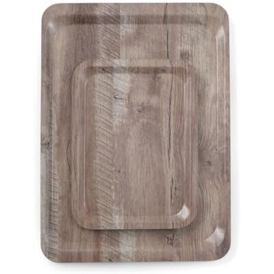 HENDI Melamine serving tray with wood print, wooddark, 370x530 mm HENDI Melamine serving tray with wood print, wooddark, 370x530 mm