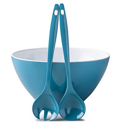Zeal - Melamine Salad Bowl & Servers - Aqua - Kitchenware Zeal - Melamine Salad Bowl & Servers - Aqua - Kitchenware