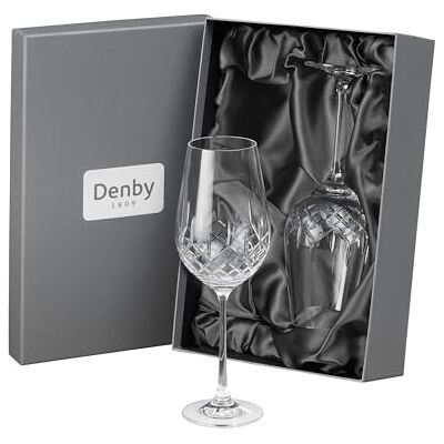 Denby Celeste Crystal Red Wine Glasses Set of 2-470ml Lead-Free, Hand Cut Design, Long Stem Large Wine Glasses Dishwasher Safe for Cocktails, Aperol Spritz with Gift Box Denby Celeste Crystal Red Wine Glasses Set of 2-470ml Lead-Free, Hand Cut Design, Long Stem Large Wine Glasses Dishwasher Safe for Cocktails, Aperol Spritz with Gift Box