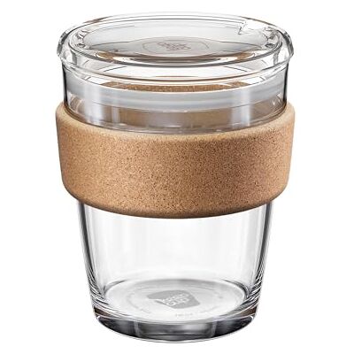 KeepCup Brew Cork Quicksip 12oz/340ml Tempered Glass Reusable Coffee Cup/Travel Mug, Natural Cork Band with Clear Spill Proof Lid KeepCup Brew Cork Quicksip 12oz/340ml Tempered Glass Reusable Coffee Cup/Travel Mug, Natural Cork Band with Clear Spill Proof Lid