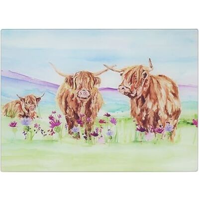 The Leonardo Collection Highland Cow Glassware Chopping Board The Leonardo Collection Highland Cow Glassware Chopping Board