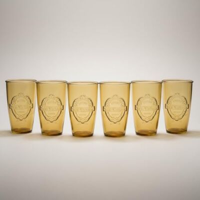 Dexam Since 1957, Sintra Eco-Friendly Recycled Glass Tumbler, Set of 6 350ml – Ochre Yellow Dexam Since 1957, Sintra Eco-Friendly Recycled Glass Tumbler, Set of 6 350ml – Ochre Yellow