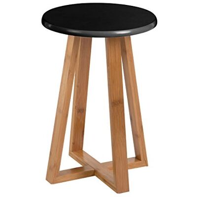 Premier Housewares Viborg Round Bamboo Stool Black Premier Housewares Viborg Round Bamboo Stool Black