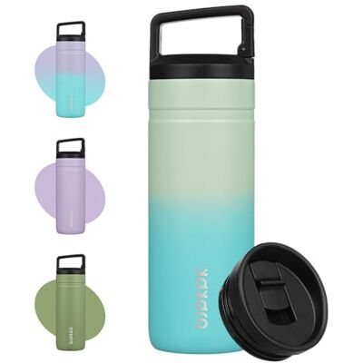 BJPKPK Insulated Water Bottle with 2 Lids,600ml Double Wall Stainless Steel Vacuum Tumbler Travel Coffee Mug,Wide Mouth Thermal Cup,Mint BJPKPK Insulated Water Bottle with 2 Lids,600ml Double Wall Stainless Steel Vacuum Tumbler Travel Coffee Mug,Wide Mouth Thermal Cup,Mint
