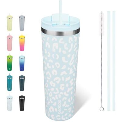 BJPKPK 900ml Tumbler with lid and Straw Stainless Steel Travel Coffee Mug Insulated Tumblers Cups, Light Blue Leopard BJPKPK 900ml Tumbler with lid and Straw Stainless Steel Travel Coffee Mug Insulated Tumblers Cups, Light Blue Leopard