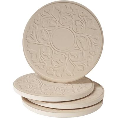 CoasterStone CASA BRUNO Embossed Victorian Lace - Drink Coasters - 4 pcs CoasterStone CASA BRUNO Embossed Victorian Lace - Drink Coasters - 4 pcs