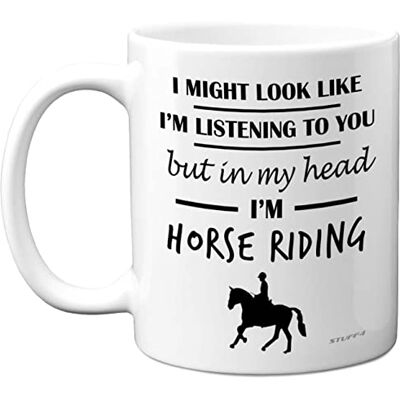Stuff4 Horse Gifts for Women Men in My Head I'm Horse Riding Riding Gifts for Lovers, Mugs Girls, Rider 11oz Ceramic Dishwasher Safe Premium Mugs Cup Stuff4 Horse Gifts for Women Men in My Head I'm Horse Riding Riding Gifts for Lovers, Mugs Girls, Rider 11oz Ceramic Dishwasher Safe Premium Mugs Cup