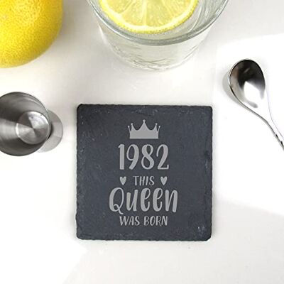 eBuyGB Engraved Square Slate Coaster -1983 This Queen was Born Design 30th Birthday Gifts for Women, Her Thirtieth Birthday Gift for Mum, Sister, Auntie, Friend Drinks Mat, Placemat eBuyGB Engraved Square Slate Coaster -1983 This Queen was Born Design 30th Birthday Gifts for Women, Her Thirtieth Birthday Gift for Mum, Sister, Auntie, Friend Drinks Mat, Placemat