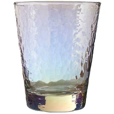 Premier Aurora Glass Tumblers, Hammered/Iridescent Lustre, 345ml, Set of 4 Premier Aurora Glass Tumblers, Hammered/Iridescent Lustre, 345ml, Set of 4