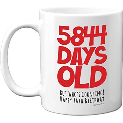Stuff4 16th Birthday Mug Gift for Boys Girls Him Her 5844 Days Old Funny Teenager Sixteen Sixteenth Happy Birthday Present for Brother Sister Son Daughter Cousin, 11oz Ceramic Dishwasher Safe Mugs Stuff4 16th Birthday Mug Gift for Boys Girls Him Her 5844 Days Old Funny Teenager Sixteen Sixteenth Happy Birthday Present for Brother Sister Son Daughter Cousin, 11oz Ceramic Dishwasher Safe Mugs