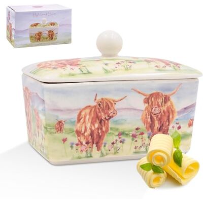 The Leonardo Collection Jennifer Rose Gallery Highland Cow Butter Dish Fine China Butter Keeper with Lid Rustic Kitchen Storage for Breakfast Table Countryside Animal Design Gift For Women & Men The Leonardo Collection Jennifer Rose Gallery Highland Cow Butter Dish Fine China Butter Keeper with Lid Rustic Kitchen Storage for Breakfast Table Countryside Animal Design Gift For Women & Men
