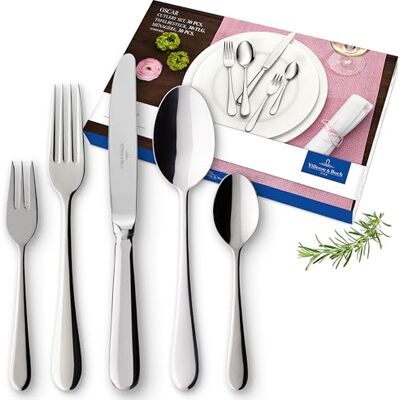 Villeroy & Boch Oscar Set of Cutlery for up to 6 people, 30 pieces, Stainless Steel Villeroy & Boch Oscar Set of Cutlery for up to 6 people, 30 pieces, Stainless Steel