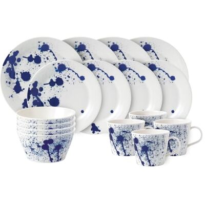 Royal Doulton 1815 Pacific Dinnerware Set Blue Splash, 16 Piece Set 6A Royal Doulton 1815 Pacific Dinnerware Set Blue Splash, 16 Piece Set 6A