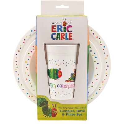 Caterpillar Kids Tableware Set – 3 Piece Reusable PP Plate, Bowl & Cup Set for Children – Tumbler & Dinnerware Set for Mealtimes – for 36 Months & Up Caterpillar Kids Tableware Set – 3 Piece Reusable PP Plate, Bowl & Cup Set for Children – Tumbler & Dinnerware Set for Mealtimes – for 36 Months & Up