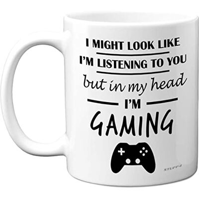 Stuff4 Gamer Gifts for Men Women in My Head I'm Gaming Video Gaming Mug Gifts for Gamers, Girls Boys, Mugs, 11oz Ceramic Dishwasher Safe Premium Cup Stuff4 Gamer Gifts for Men Women in My Head I'm Gaming Video Gaming Mug Gifts for Gamers, Girls Boys, Mugs, 11oz Ceramic Dishwasher Safe Premium Cup