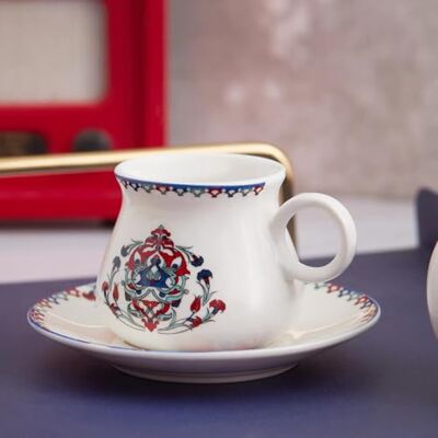 KARACA Hattat Turkish Coffee Cup Set for 6 People 12 Piece Coffee Cups with Saucers Small Porcelain Espresso Cups Set Ideal for Serving Arabic Coffee, Greek Coffee (90ml) KARACA Hattat Turkish Coffee Cup Set for 6 People 12 Piece Coffee Cups with Saucers Small Porcelain Espresso Cups Set Ideal for Serving Arabic Coffee, Greek Coffee (90ml)