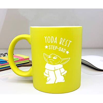 eBuyGB Personalised Coffee Mug, Neon Yellow Baby Yoda Mug, 310ml Star Wars Themed Tea Cup, Funny Gifts for Him (Yoda Best Step-Dad) eBuyGB Personalised Coffee Mug, Neon Yellow Baby Yoda Mug, 310ml Star Wars Themed Tea Cup, Funny Gifts for Him (Yoda Best Step-Dad)