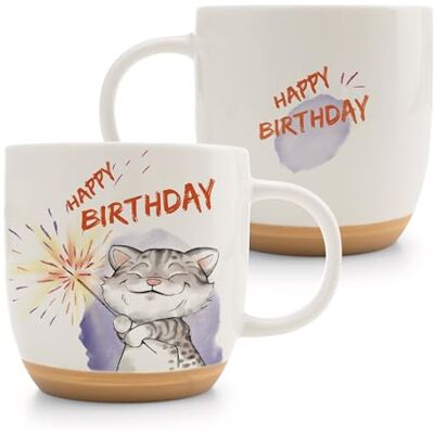 Nici 63006 Happy Birthday Cat Mug, Porcelain Mug, Lovingly Designed, Cute Accessory for Kitchen, Office & Home, for Favourite People, 400 ml, 9.5 x 9.5 cm, Orange Nici 63006 Happy Birthday Cat Mug, Porcelain Mug, Lovingly Designed, Cute Accessory for Kitchen, Office & Home, for Favourite People, 400 ml, 9.5 x 9.5 cm, Orange