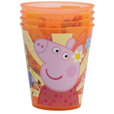 Stor Set of 4 Kids Peppa Pig Tumblers 285ml Reusable BPA Free Plastic Cups for Parties and Daily Use Drop Resistant Children Drinkware Stor Set of 4 Kids Peppa Pig Tumblers 285ml Reusable BPA Free Plastic Cups for Parties and Daily Use Drop Resistant Children Drinkware