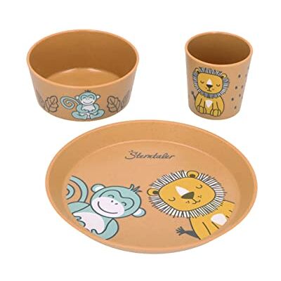 Sterntaler Albert and Lion Lio Monkey Crockery Set 3 Piece Dinnerware Set (Plate, Bowl, Cup) Rust Everyday Use Sterntaler Albert and Lion Lio Monkey Crockery Set 3 Piece Dinnerware Set (Plate, Bowl, Cup) Rust Everyday Use