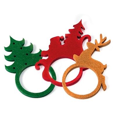 Mopec NA135 Pack of 12 Felt Napkin Rings Tree, Reindeer, Santa. 5 x 9 x 0.5 cm, Multicoloured Mopec NA135 Pack of 12 Felt Napkin Rings Tree, Reindeer, Santa. 5 x 9 x 0.5 cm, Multicoloured