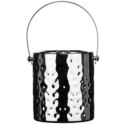 Premier Housewares Ice Bucket with Lid Hammered Stainless Steel, Silver Premier Housewares Ice Bucket with Lid Hammered Stainless Steel, Silver