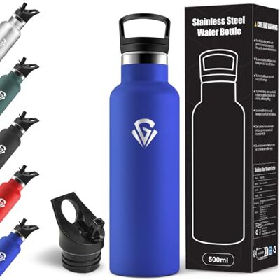 Motswedi Insulated Water Bottle, 500 ml BPA Free, 2 Lids (Incl. Straw), Stainless Steel Water Bottle, 304 Stainless Steel, Water Bottles Ideal for School, Yoga and Everyday Use Royal Blue Motswedi Insulated Water Bottle, 500 ml BPA Free, 2 Lids (Incl. Straw), Stainless Steel Water Bottle, 304 Stainless Steel, Water Bottles Ideal for School, Yoga and Everyday Use Royal Blue