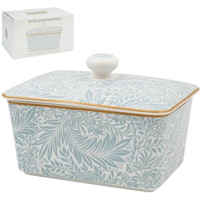 The Leonardo Collection Wm. Morris Larkspur Stonewear Butter Dish The Leonardo Collection Wm. Morris Larkspur Stonewear Butter Dish