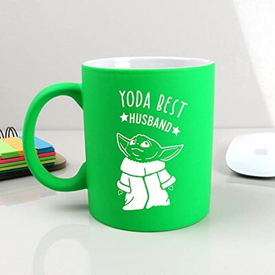 eBuyGB Personalised Coffee Mug, Neon Green Baby Yoda Mug, 310ml Star Wars Themed Tea Cup, Funny Gifts for Partner (Yoda Best Husband) eBuyGB Personalised Coffee Mug, Neon Green Baby Yoda Mug, 310ml Star Wars Themed Tea Cup, Funny Gifts for Partner (Yoda Best Husband)