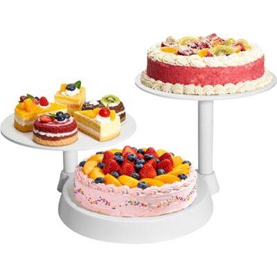 Uten 3 Tiers Cake Stand, Cake Display Stand, Desserts Cupcakes Stand and Fruit Plate Party Serving Plate Stand for Birthday Weeding Party(Round) Uten 3 Tiers Cake Stand, Cake Display Stand, Desserts Cupcakes Stand and Fruit Plate Party Serving Plate Stand for Birthday Weeding Party(Round)