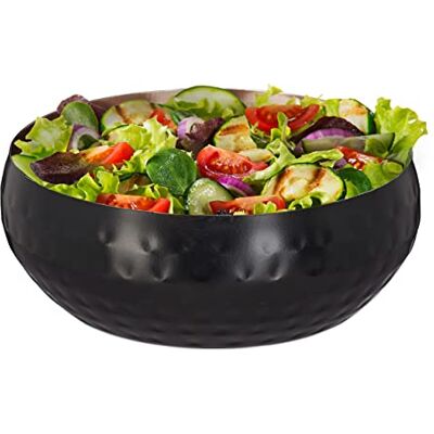 Relaxdays Serving Bowl, Hammered Design, Stainless Steel, Snacks & Salads, Diameter 13 cm, Serving Bowl, Kitchen, Black/Copper Relaxdays Serving Bowl, Hammered Design, Stainless Steel, Snacks & Salads, Diameter 13 cm, Serving Bowl, Kitchen, Black/Copper